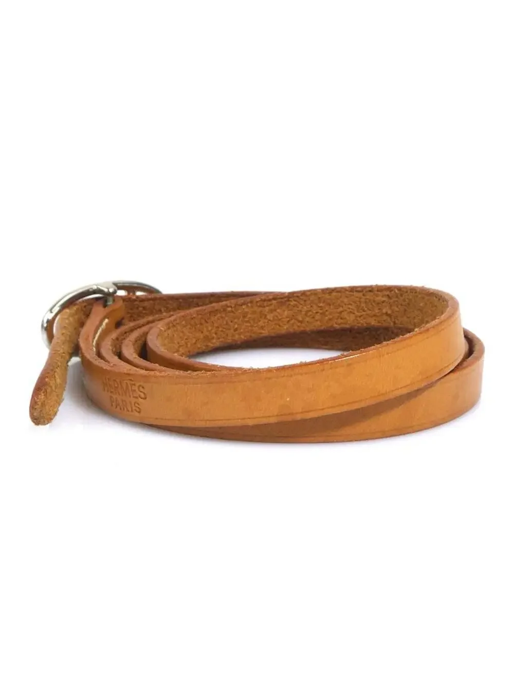Auth Hermes Bracelet Brown/Silver #293896H10B